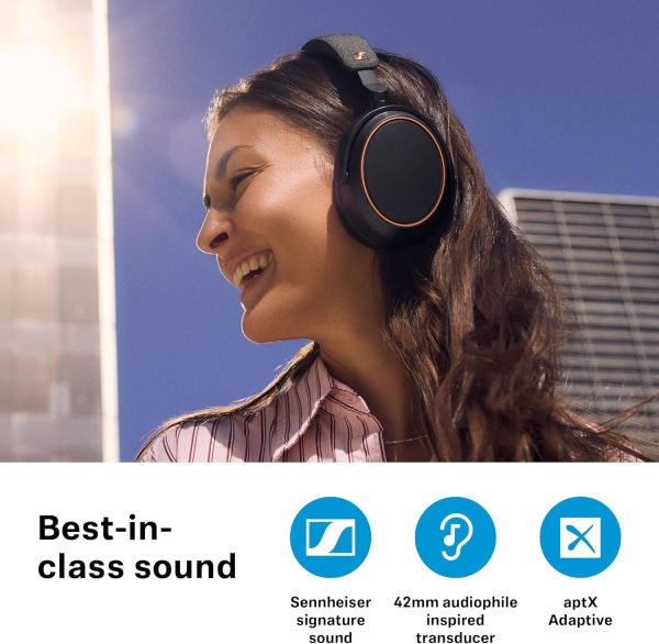 Sennheiser Consumer Audio Momentum 4 Wireless Headphones - Bluetooth Headset for Crystal-Clear Calls with Adaptive Noise Cancellation, 60h Battery Life, Lightweight Folding Design (Black/Copper) - Image 3